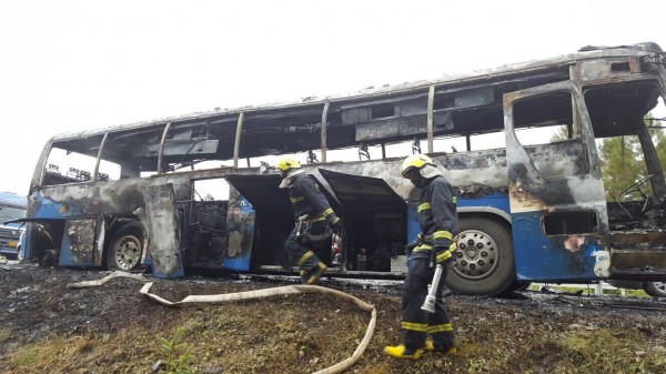 Загорелся автобус с русскими туристами