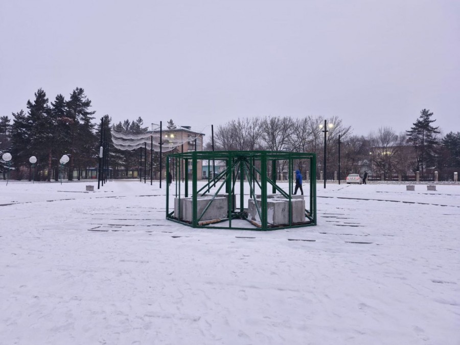 В Арсеньеве началась установка новогодней елки