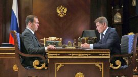 Встреча Дмитрия Медведева с врио Губернатора Приморья Олегом Кожемяко