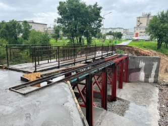 Арсеньев. Выполнена большая часть работ по ремонту мостика через речку Дачную