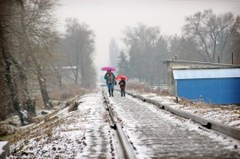 В Приморье прошёл первый настоящий снегопад