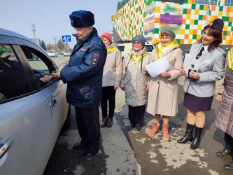 Сотрудники ОГИБДД города Арсеньева поздравили женщин-водителей с наступающим 8 марта! 2