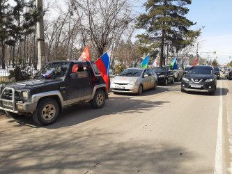 В Арсеньеве прошел автопробег в честь восьмой годовщины воссоединения Крыма с Россией 1