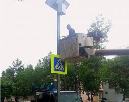 По улице Октябрьской установлен светофор типа Т7