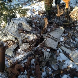 В районе города Арсеньева приморские поисковики обнаружили разбившийся бомбардировщик ДБ-3А 6