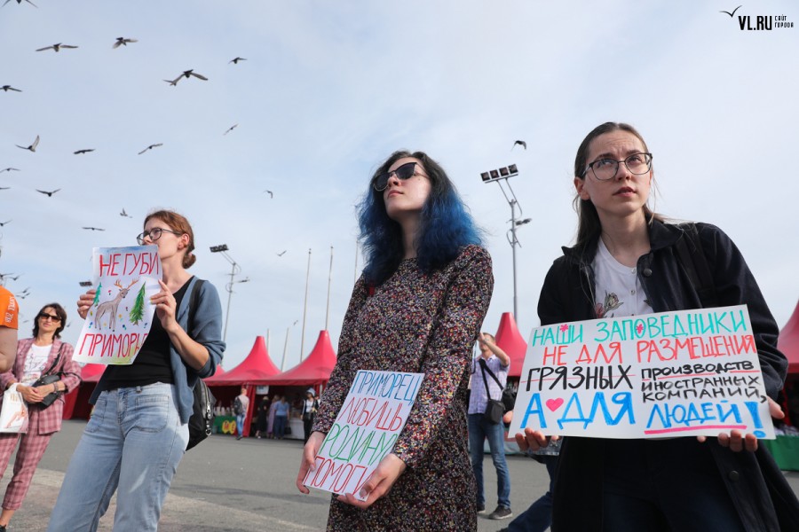Общественники на центральной площади Владивостока требовали отменить закон об упразднении ООПТ